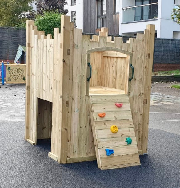 “Active” Toddler/Infant Castle 140x140cm x 90cm platform height, with rock wall