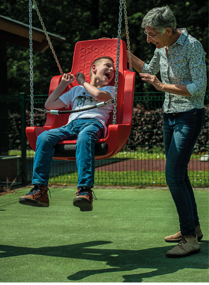 Active Wooden Swing Frame with special needs seat and rubber seat