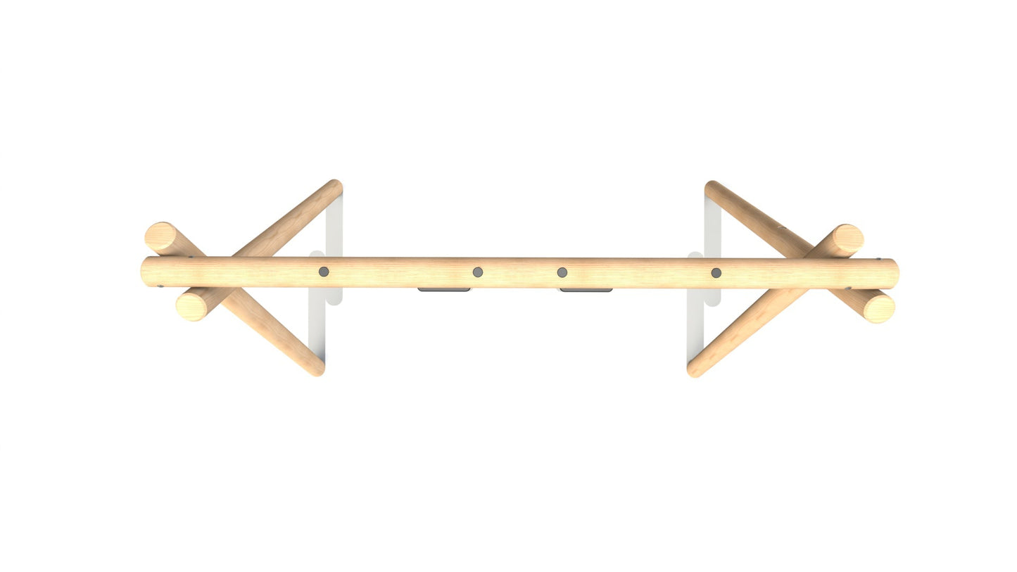 Commercial round timber double swing set with flat seats- Radiata pine