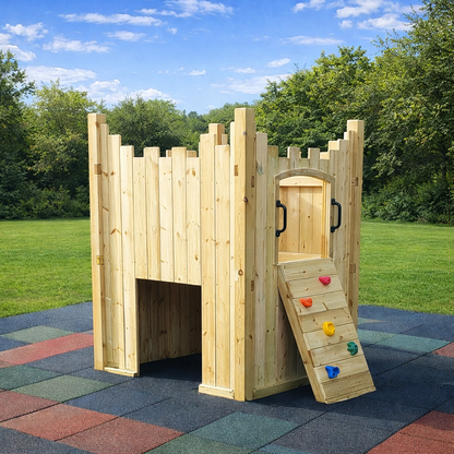“Active” Toddler/Infant Castle 140x140cm x 90cm platform height, with rock wall