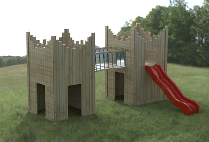 “Active” Double Castle. 125cm platform height – INSTALLED. Ideal for commercial playgrounds