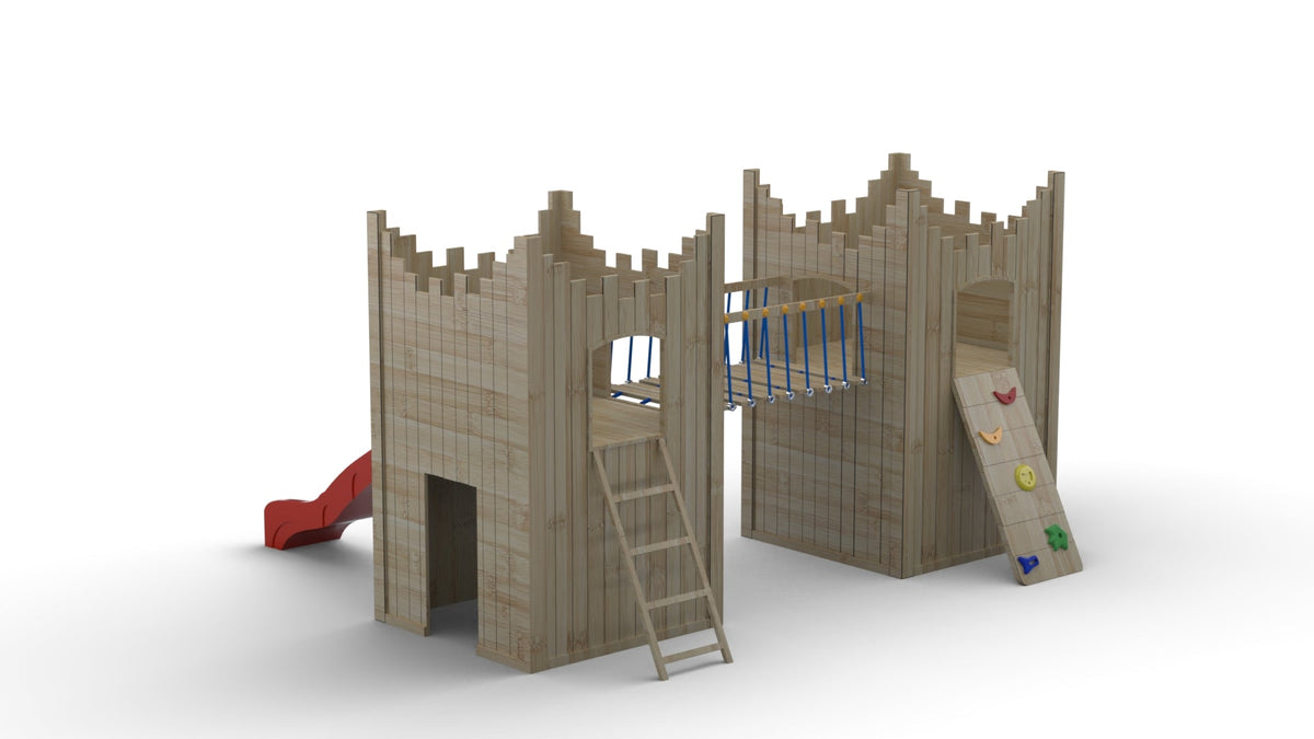 “Active” Double Castle. 125cm platform height – INSTALLED. Ideal for commercial playgrounds