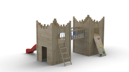 “Active” Double Castle. 125cm platform height – INSTALLED. Ideal for commercial playgrounds