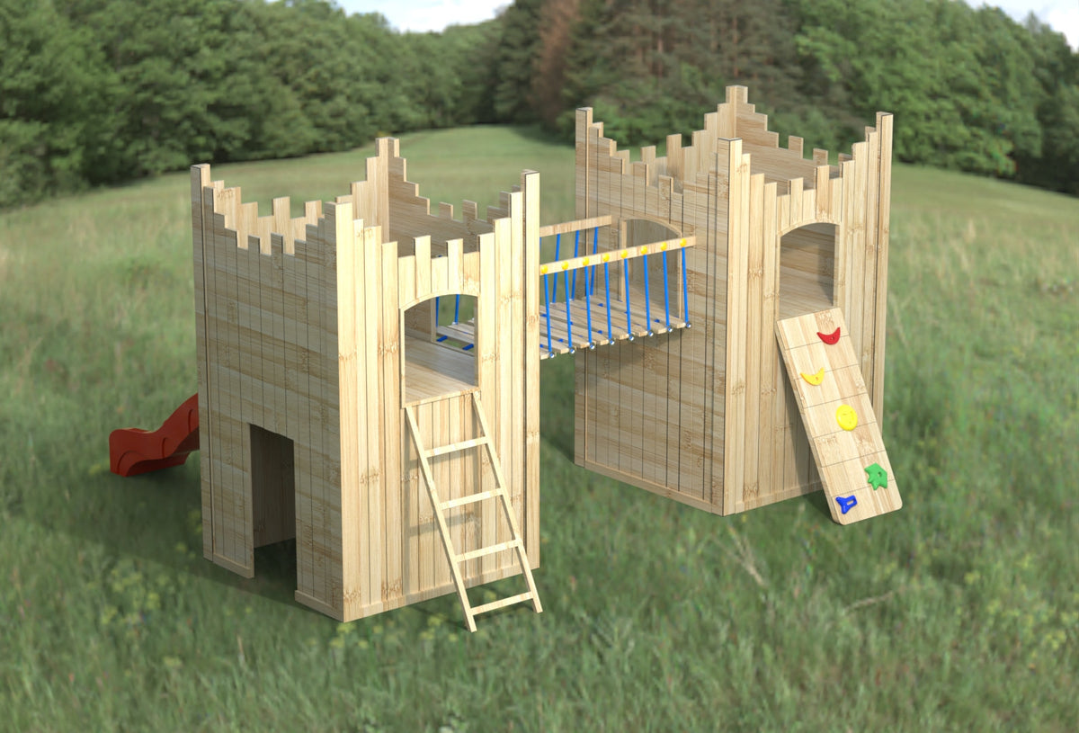 “Active” Double Castle. 125cm platform height – INSTALLED. Ideal for commercial playgrounds