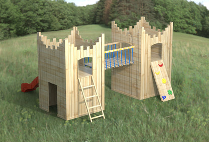“Active” Double Castle. 125cm platform height – INSTALLED. Ideal for commercial playgrounds