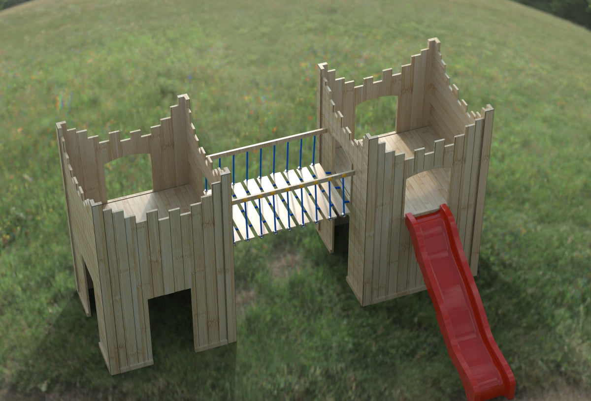 “Active” Double Castle. 125cm platform height – INSTALLED. Ideal for commercial playgrounds