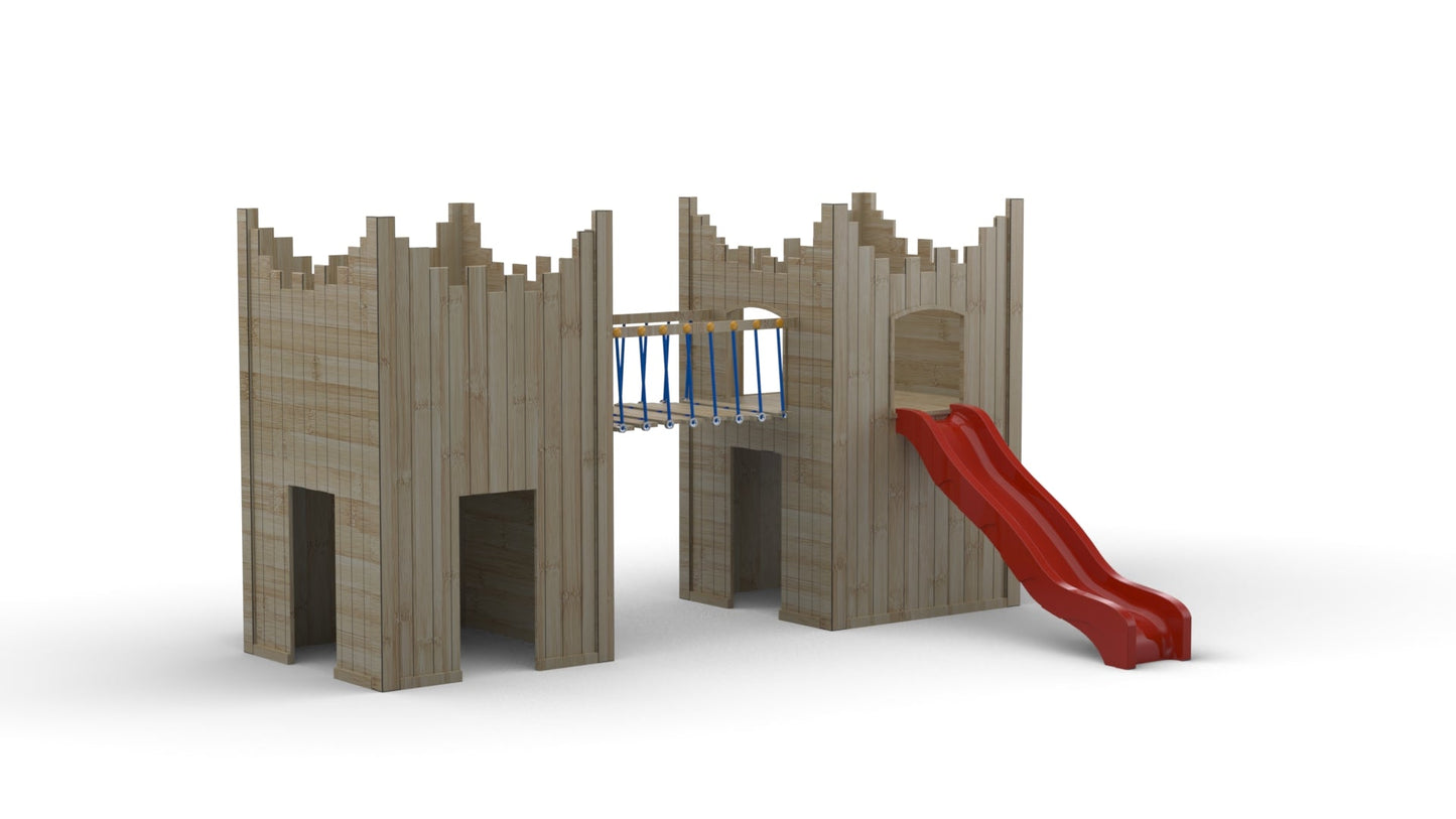 “Active” Double Castle. 125cm platform height – INSTALLED. Ideal for commercial playgrounds