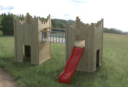 “Active” Double Castle. 125cm platform height – INSTALLED. Ideal for commercial playgrounds