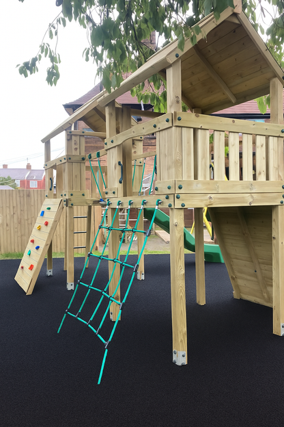 ACTIVE Woodland towers – 2x 1.5 height platforms, with slide, 4 accessories AND INSTALLATION