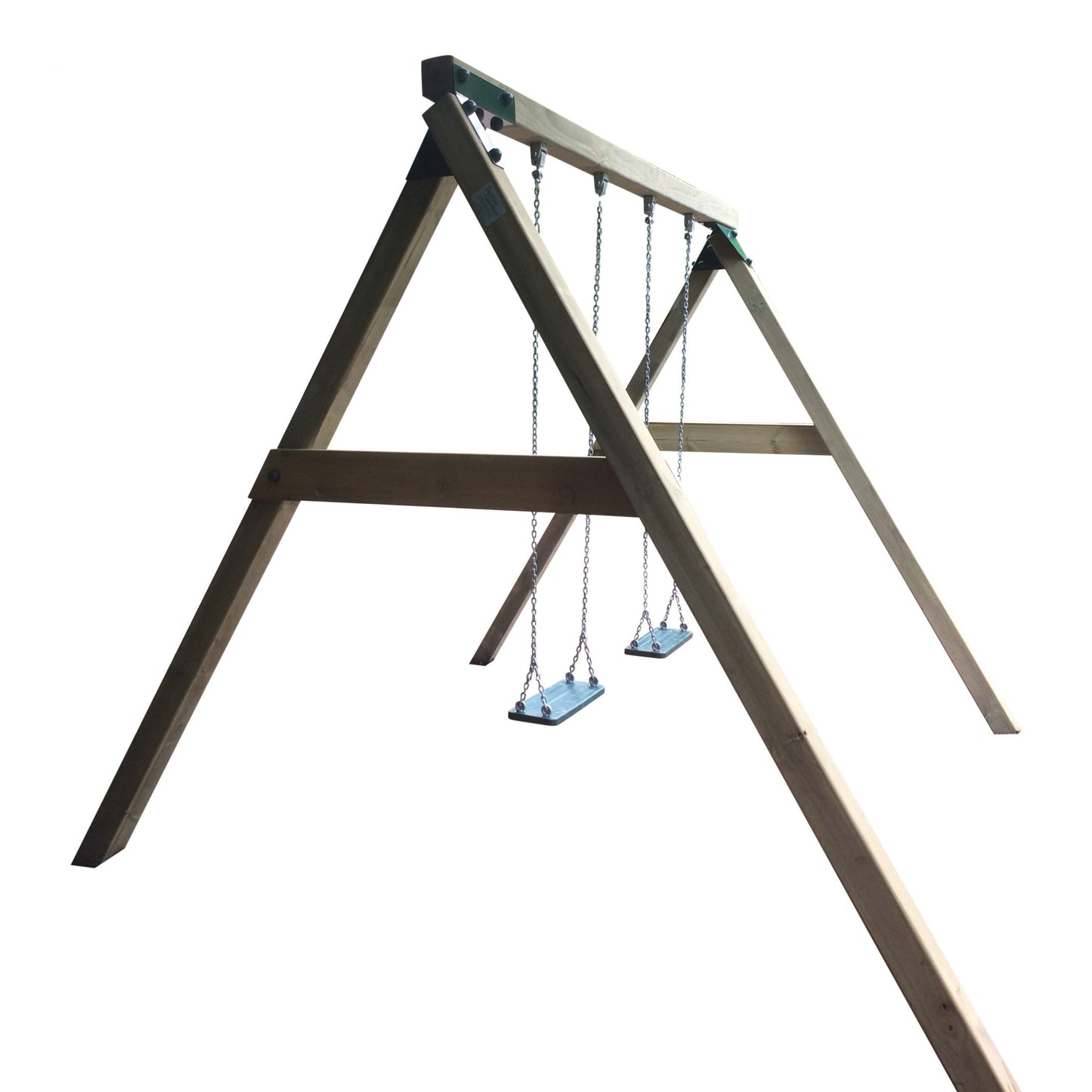 Active Garden Wooden Swing Frame with 2 seats with chains