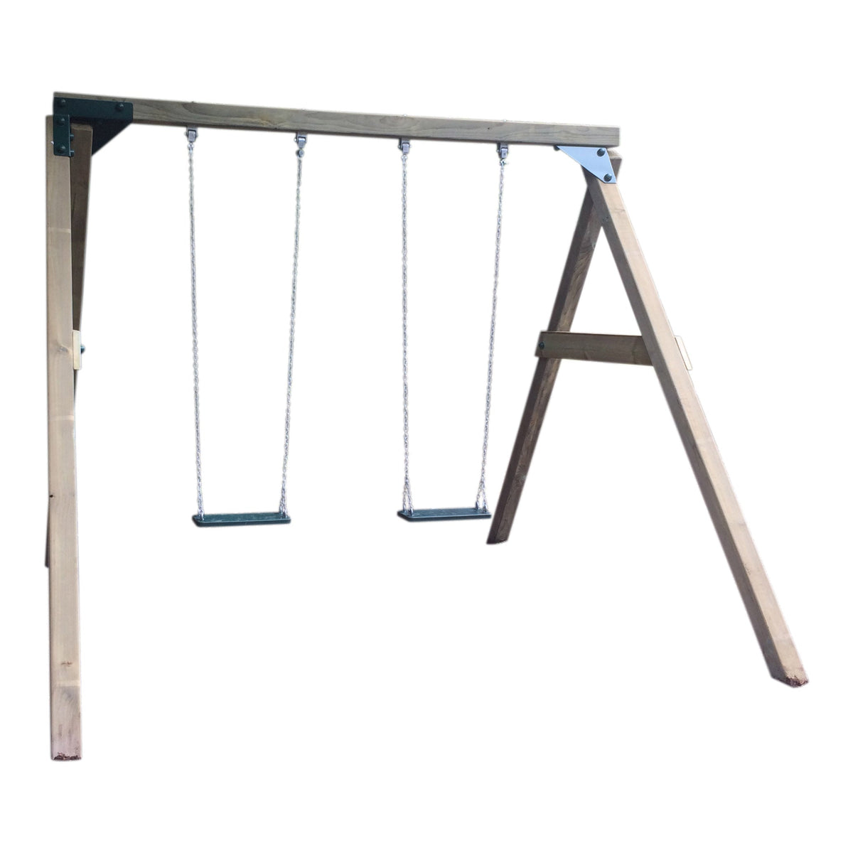Active Garden Wooden Swing Frame with 2 seats with chains