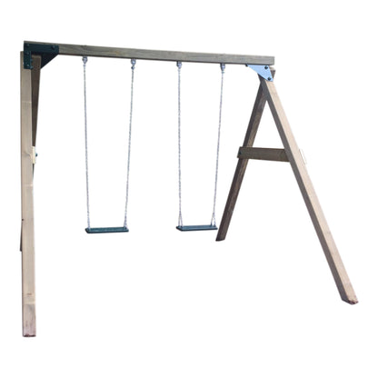 Active Garden Wooden Swing Frame with 2 seats with chains