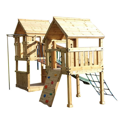 ACTIVE Longtown towers – 140x140cm- 1.5 and 1.2m platform height, with slide, 3 accessories, seating AND INSTALLATION