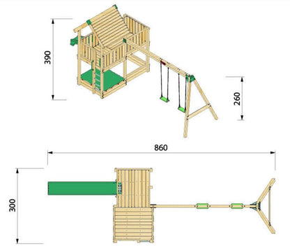 Hy-land Project 3S  Climbing Frame with swing module – Hyland P3S