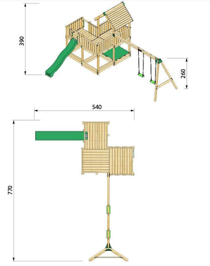 Hy-land Project 5S  Climbing Frame with swing module – Hyland P5S