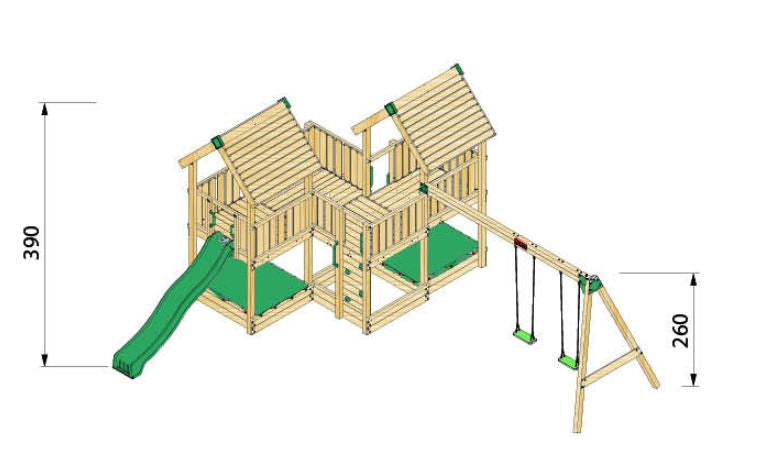 Hy-land Project P6S  Climbing Frame with swing module – HYLAND P6S