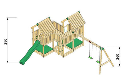 Hy-land Project P6S  Climbing Frame with swing module – HYLAND P6S