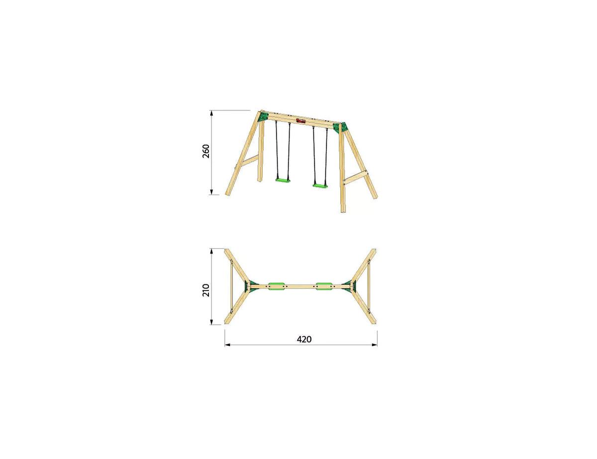 Hy-land Commercial Swing set with seats and anchors
