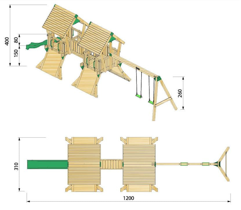 Hy-land Project Q4S  Climbing Frame with swing module – HYLAND Q4S