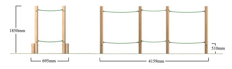 Slalom Rope Walk – Radiata pine